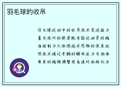 羽毛球的收吊